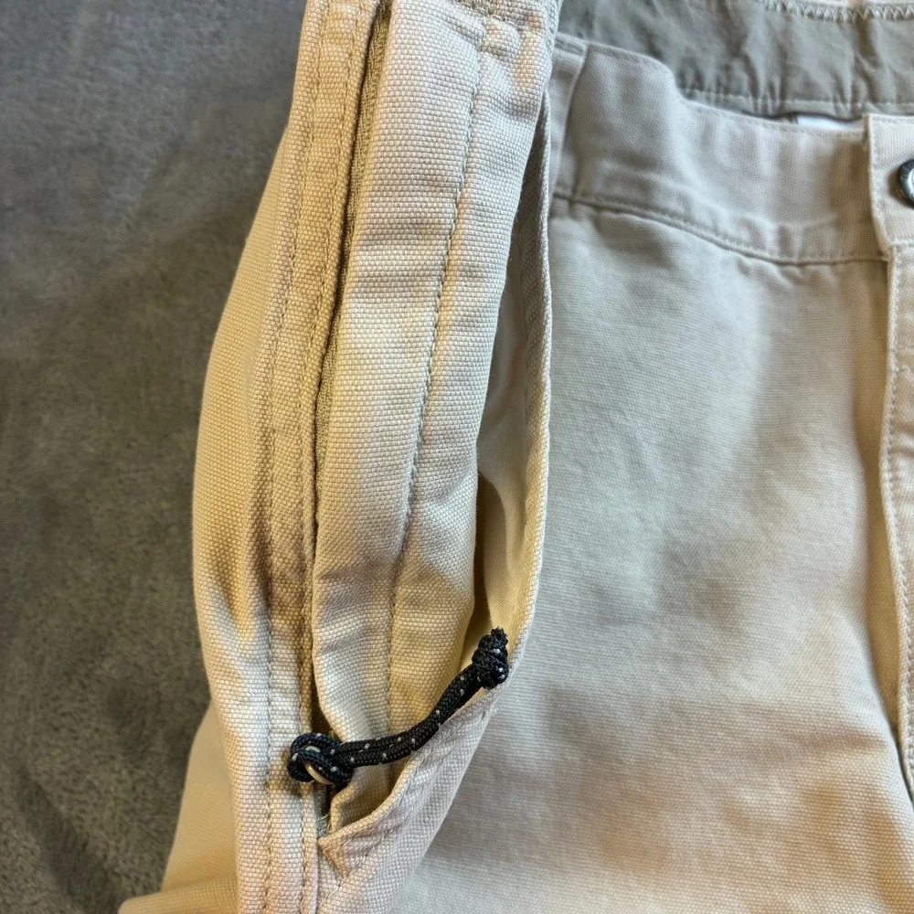 Columbia Mens Tan Khaki Cotton Canvas Utility Carpenter Pants 36x32 Straight Leg